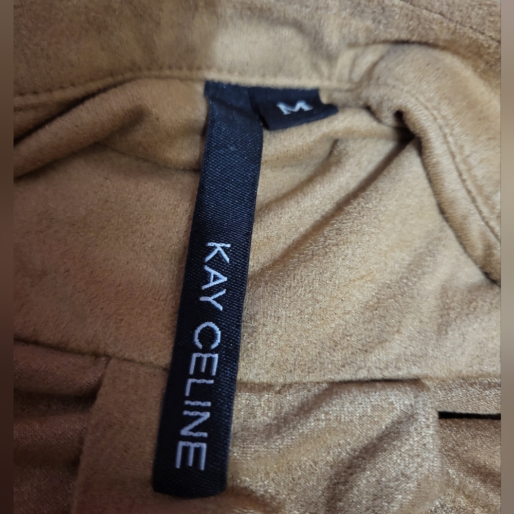 Kay Celine Tan Lace-Up Blouse - Picture 2 of 7